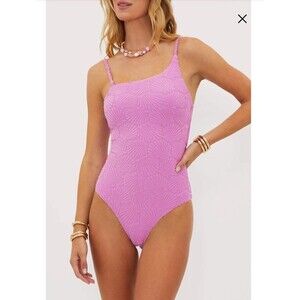 NWT Beach Riot Athena Terry Cloth Shell Onepiece Swimsuit in Shell Pink Size M